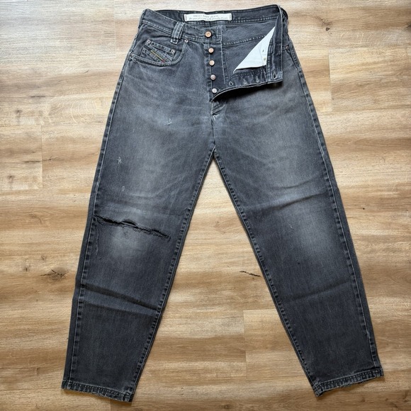 Diesel Other - Vintage Diesel Saddle Jeans Men 32x32 Black Loose Tapered Distressed Grunge Y2K